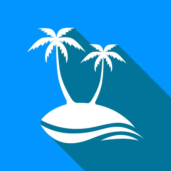 Eiland vector pictogram op blauwe achtergrond — Stockvector