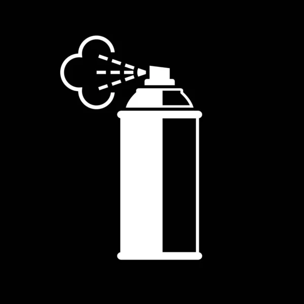 Spray puede vector icono sobre fondo negro — Archivo Imágenes Vectoriales