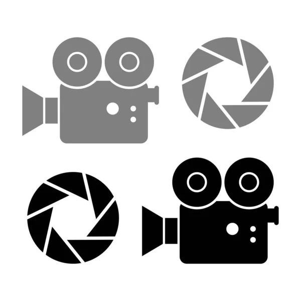 Векторные иконки кинокамеры — стоковый вектор