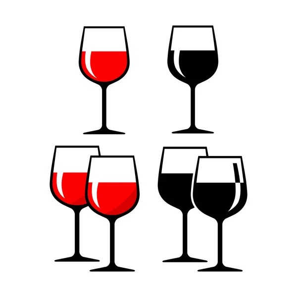 Wineglass vector icons on white background — Stock Vector