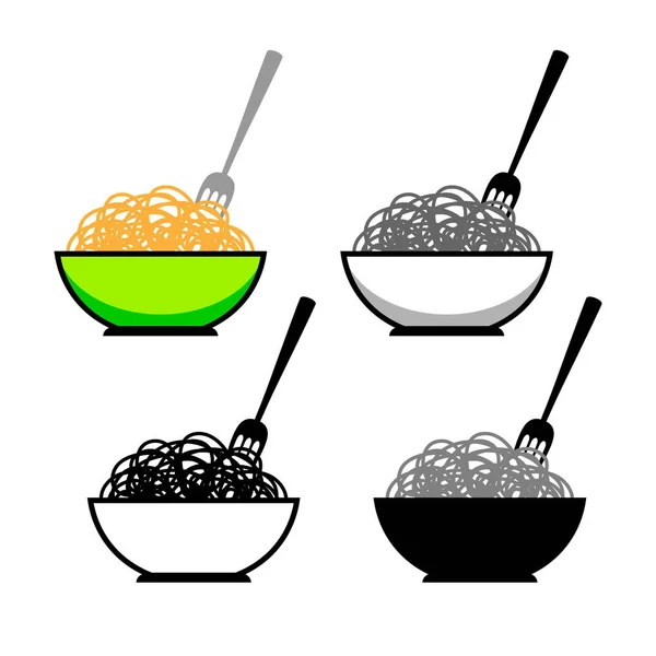 Noodle vector icons on white background — Stock Vector