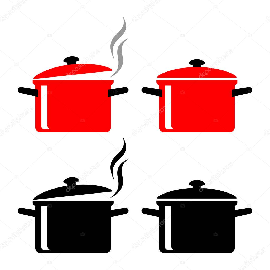  Pot vector icons on white background