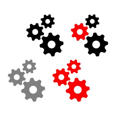 Beyaz arkaplanda dişli vektör simgeleri   