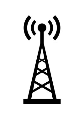 Beyaz arka planda siyah verici vektör simgesi 