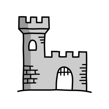 Beyaz arkaplanda Castle çizimi