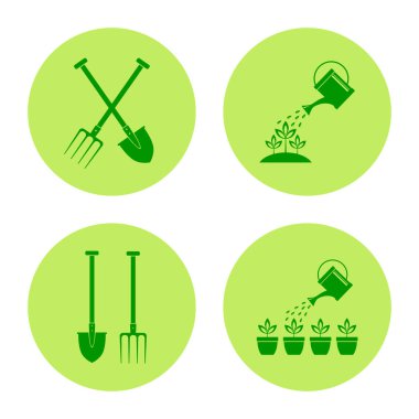 Yeşil bahçe vektör simgeleri