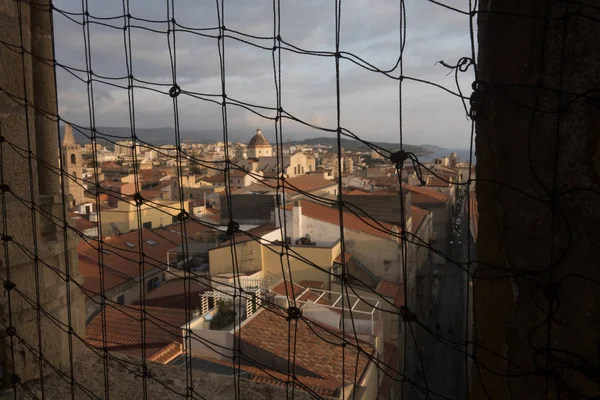 Alghero Sardinia Włochy Wrzesień 2019 Widok Dachów Miasta Rzucać Ogrodzenie — Zdjęcie stockowe