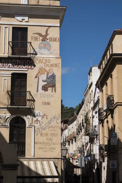 Cagliari Sardinia Italia Septiembre 2019 Anuncios Antiguos Montados Una Casa — Foto de Stock