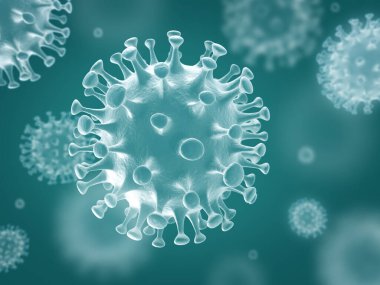 Coronavirus Covid-19, Çin virüsü, bakteri, 3D görüntüleme