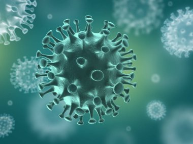 Coronavirus Covid-19, Çin virüsü, bakteri, 3D görüntüleme