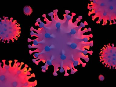 Coronavirus Covid-19, Çin virüsü, bakteri, 3D görüntüleme