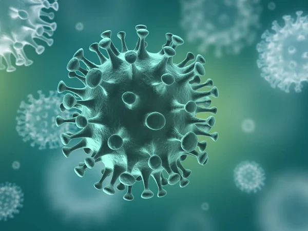 Coronavirus COVID-19, China virus, Bacteria, 3d rendering — Stock Photo, Image