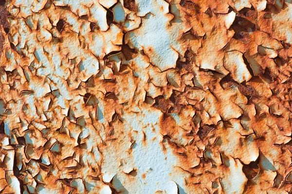 Rusted metallic surface and flaky paint — Stock Photo, Image