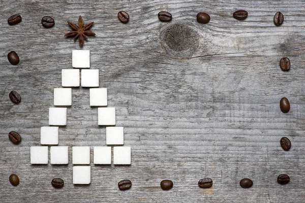 砂糖でつくられたクリスマス ツリー グリーティング カード — ストック写真