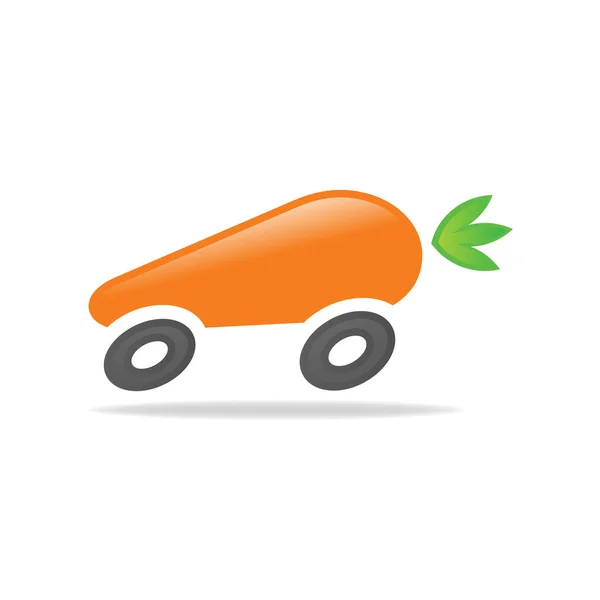 Unique Carrot Car Vector Logo Isolated White Background Available Editable — Stock Vector