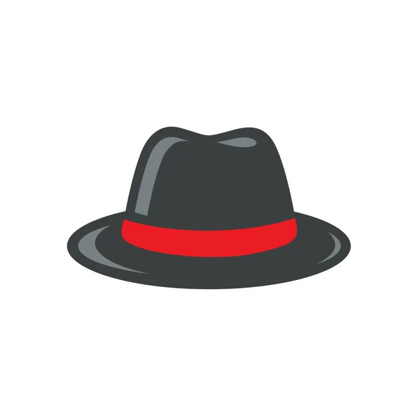 Siyah Fedora Şapka İllüstrasyonu, vektör illüstrasyonu
