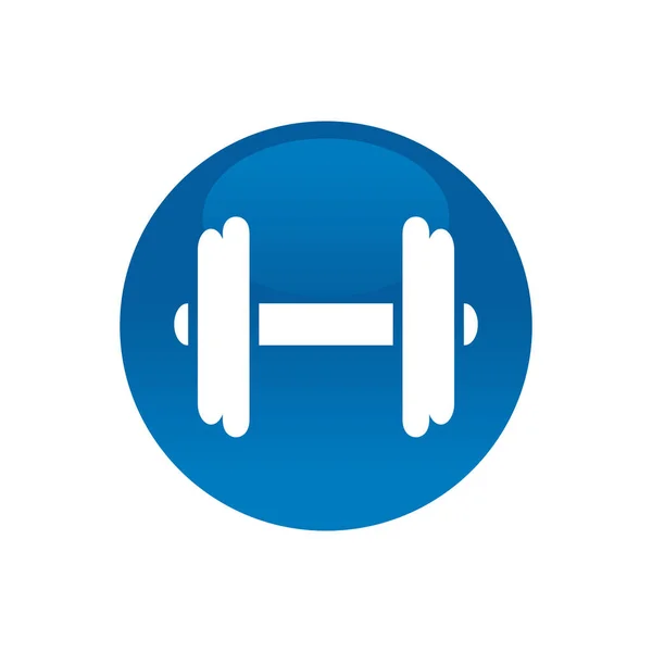 Kreis Mit Hantel Gym Workout Symbol — Stockvektor