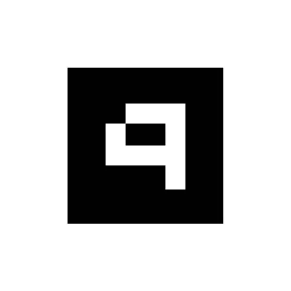デジタルレターQロゴデザイン 正方形と組み合わせたQアイコンコンセプト ベクトルイラスト — ストックベクタ