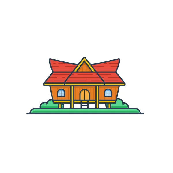 Каджанг Леко Традиционный Дом Джамби Индонезия — стоковый вектор