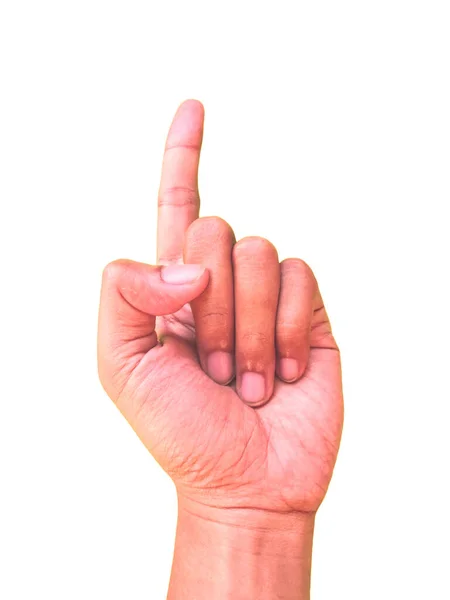 Hand Tecken För Nummer Ett Eller Symbol — Stockfoto