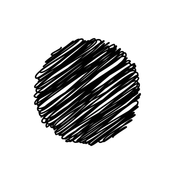 Black Abstract Circle Sketchy Scrible背景 ベクトルデザイン — ストックベクタ