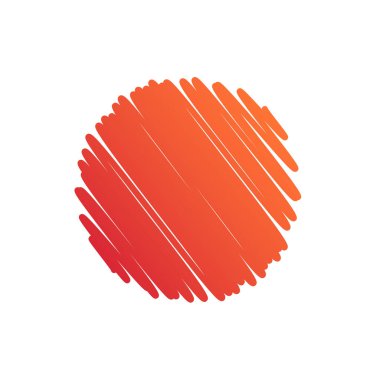 Arka plan dairesi, turuncu soyut karalama. Vektör İllüstrasyonu