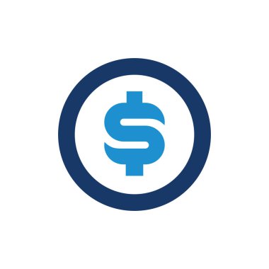 Çemberli Dolar Para Sembolü, Vektör İllüzyon Tasarımı