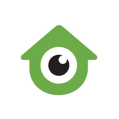 Logo Evi, Parlak Gözler, Vektör Tasarımı Çizimi