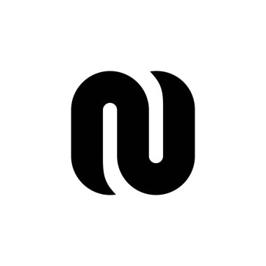 Siyah N harfinin sembolleri. Vektör İllüstrasyon Tasarımı