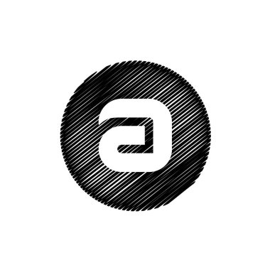 Harf A Sembolü Karalama Çemberi Çizimi, Vektör Çizim Tasarımı