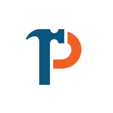 P Harfi Çekiç Vektör Logosu
