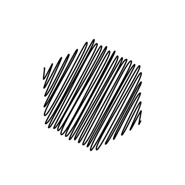 Sketchy Altıgen Çizim Arkaplanı, Vektör İllüstrasyonu