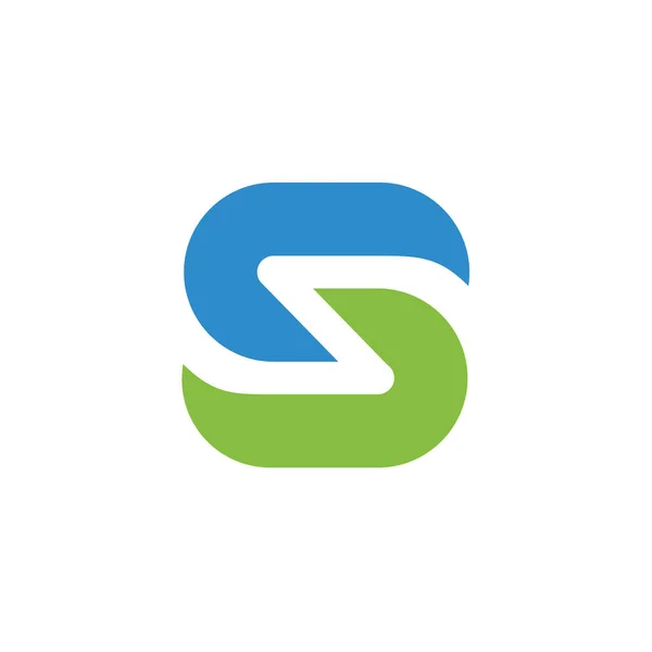 Grüne Und Blaue Farbe Buchstabe Logo Vektor Illustration Design — Stockvektor