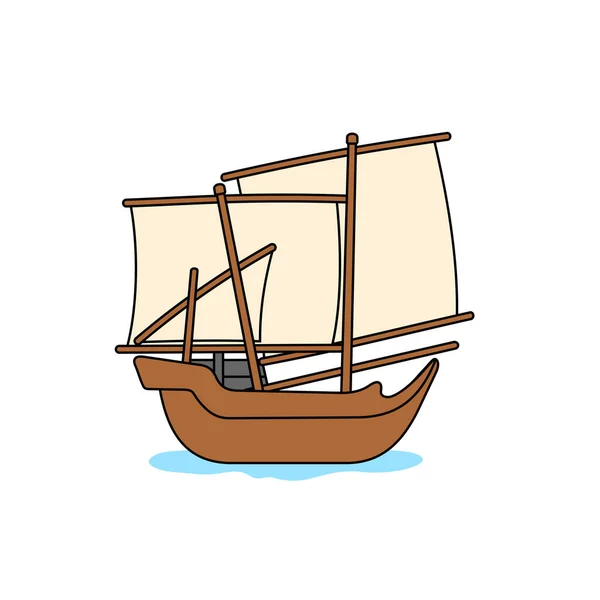 Капал Паторани Сулавеси Селатан Индонезийский Традиционный Корабль Векторная Иллюстрация — стоковый вектор