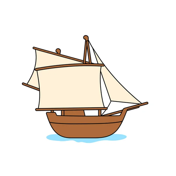 Kapal Padekawang Sulawesi Indonesian Traditional Ship Vector Illustration Design — Stock Vector