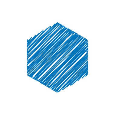 Mavi Altıgen Sketchy Arkaplan, Vektör Resimleri