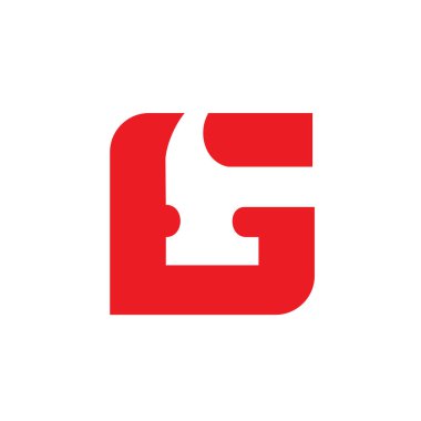 G harfi Hammer Logosu, Yenileme veya Tamir, Vektör Simgesi İllüstrasyonu