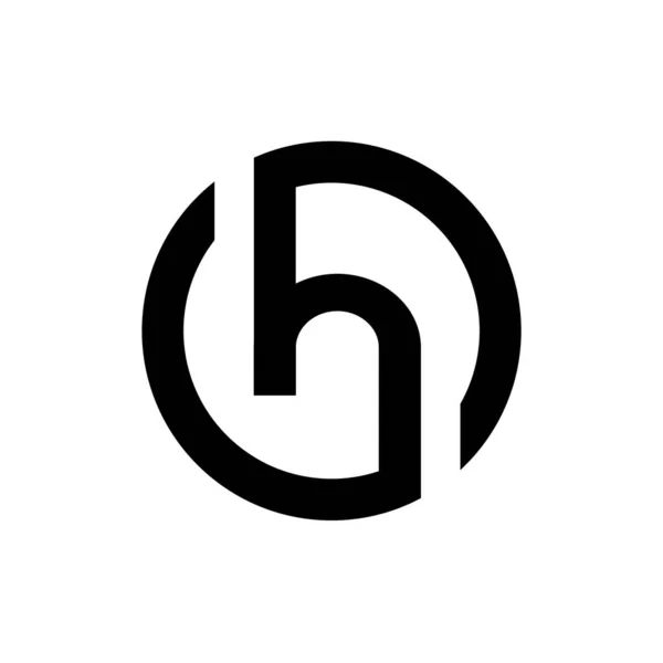 初始字母H标志设计 黑色字母H图标 矢量图解 — 图库矢量图片