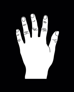 Beyaz Numara Beş El Hareketi, Vektör Silüeti