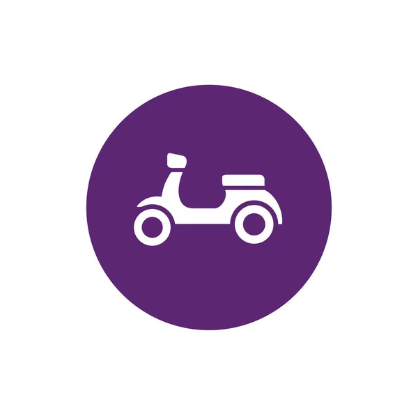摩托车 摩托车和紫色圆形图标 矢量图解设计 — 图库矢量图片