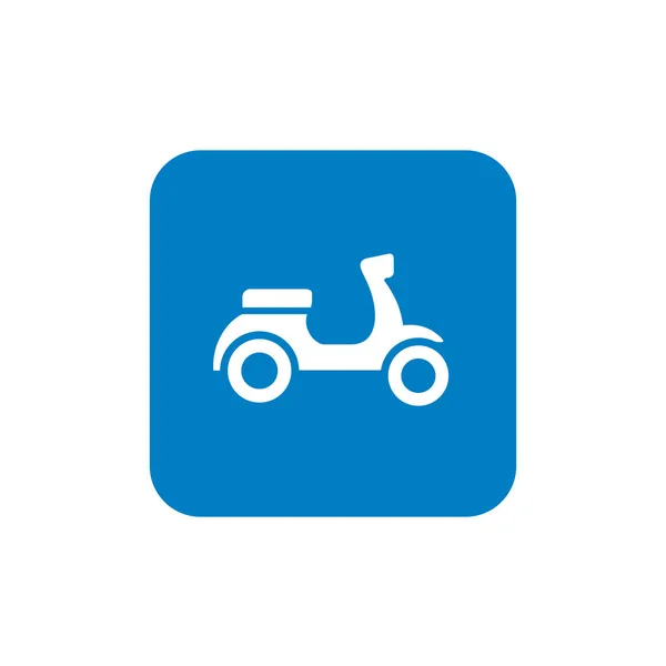 复古滑板车图标设计 电单车或电单车及蓝方图标 — 图库矢量图片