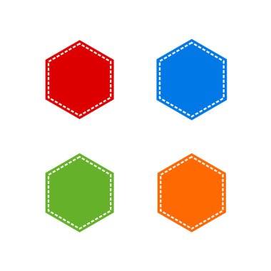 Renkli Dikilmiş Altıgen Şekli