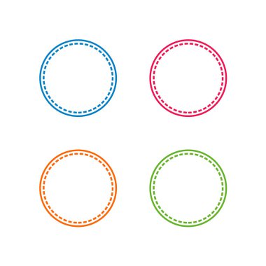 Renkli Dikişli Çember Şekli, Vektör Çerçeve veya Kenarlık Resimleri