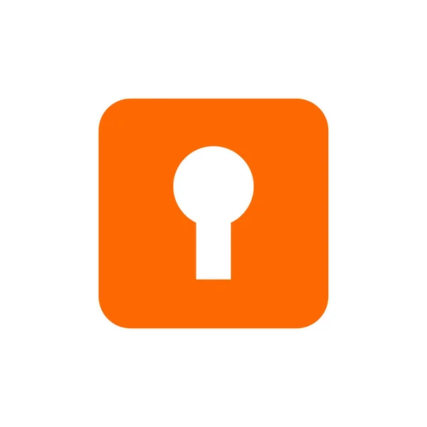 Keyhole Orange Square Shape Icon Design Vector Logo Illustration — 스톡 벡터