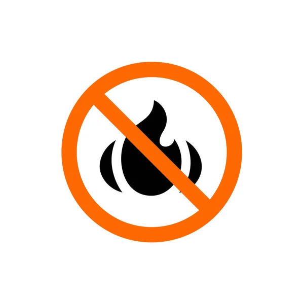 Brandsymbol Kombinerat Med Förbud Eller Förbjuden Skylt Vektorbelysning — Stock vektor