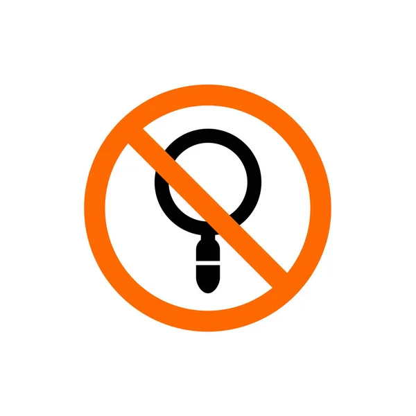 Lupa Combinada Con Símbolo Prohibido Prohibición Diseño Ilustración Vectorial — Vector de stock