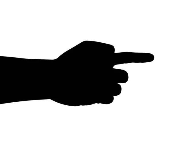 Schwarze Handsilhouette Zeigefinger Vektor Illustration Design — Stockvektor