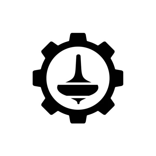 Spin Top Gasing Сочетании Символом Gear Векторным Логотипом Дизайном Иконок — стоковый вектор