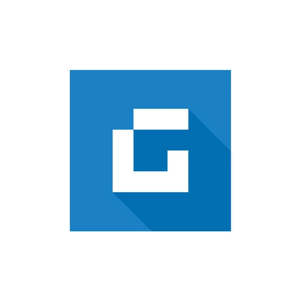 Buchstabe Logo Buchstabe Vector Logo Logo Mit Blauem Quadrat Logo — Stockvektor