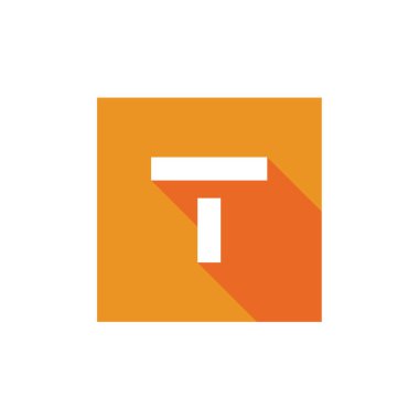 Dijital Harf T Logosu, Alfabe T Simge Tasarımı, Piksel Sanat Syle, Vektör İllüstrasyonu